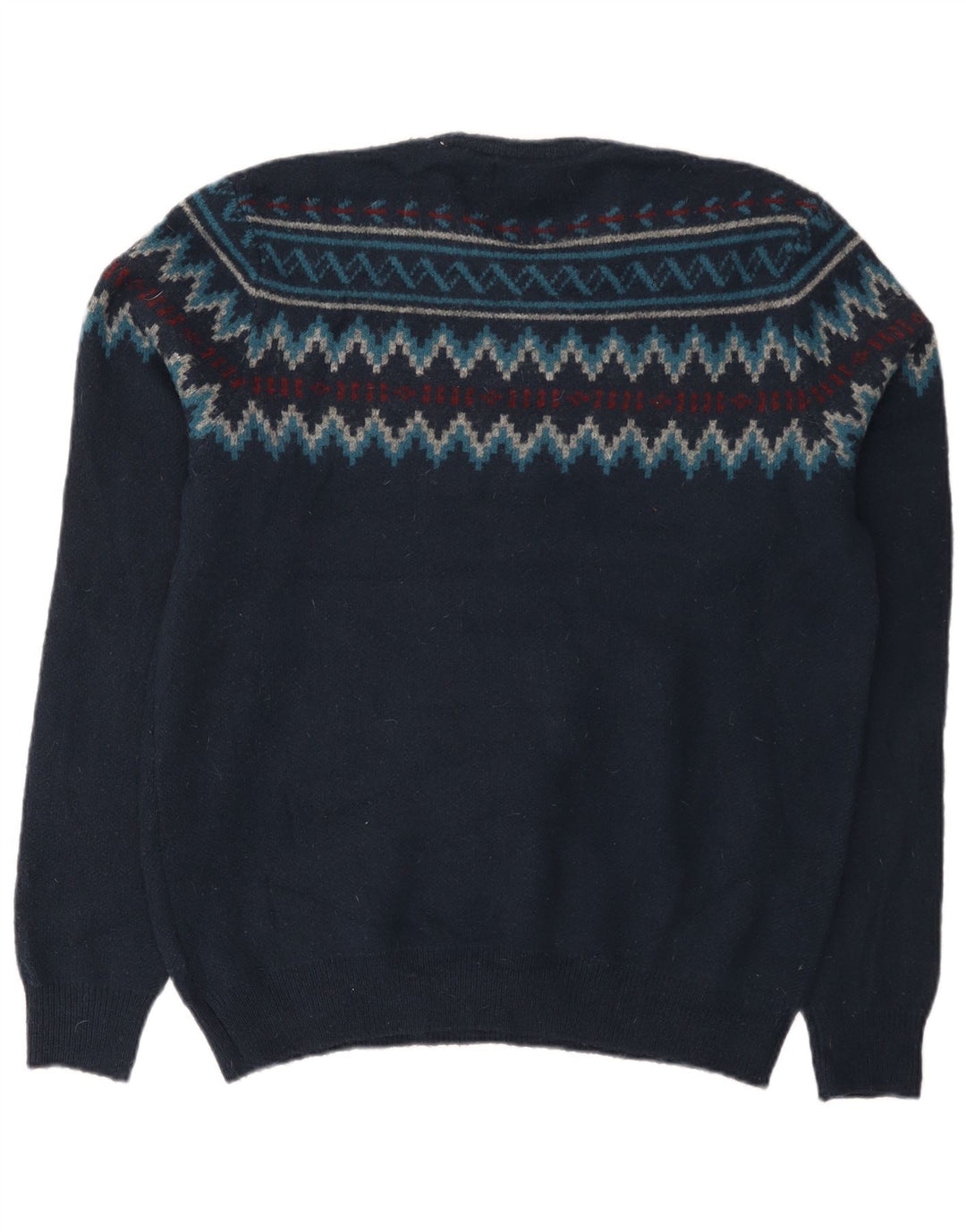 Pulover pentru bărbați Marks & Spencer, cu gât crew, mijlociu, bleumarin, Fair Isle