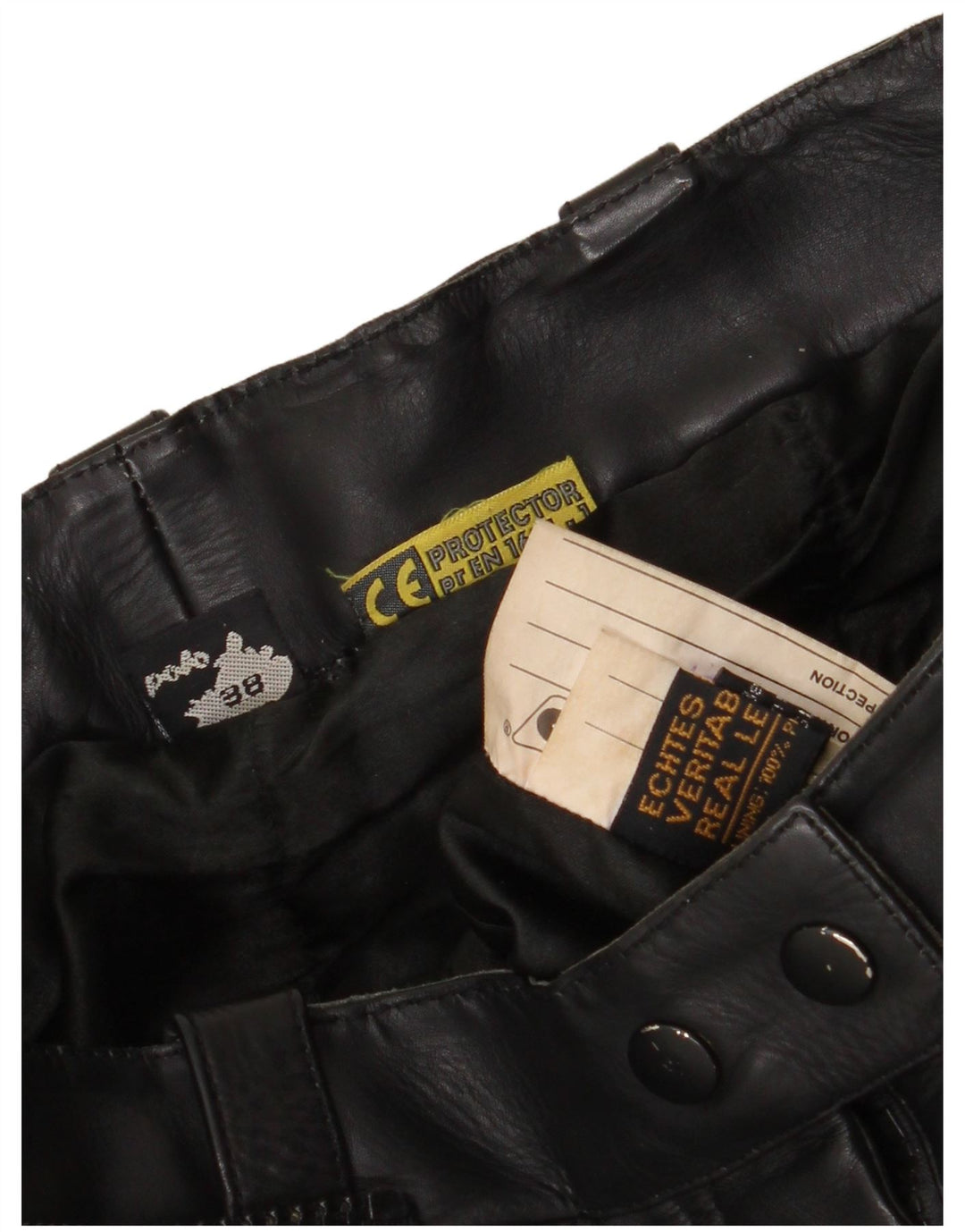 Pantaloni POLO Femei Moto Racer din piele EU 38 Medium W28 L29 Piele neagră