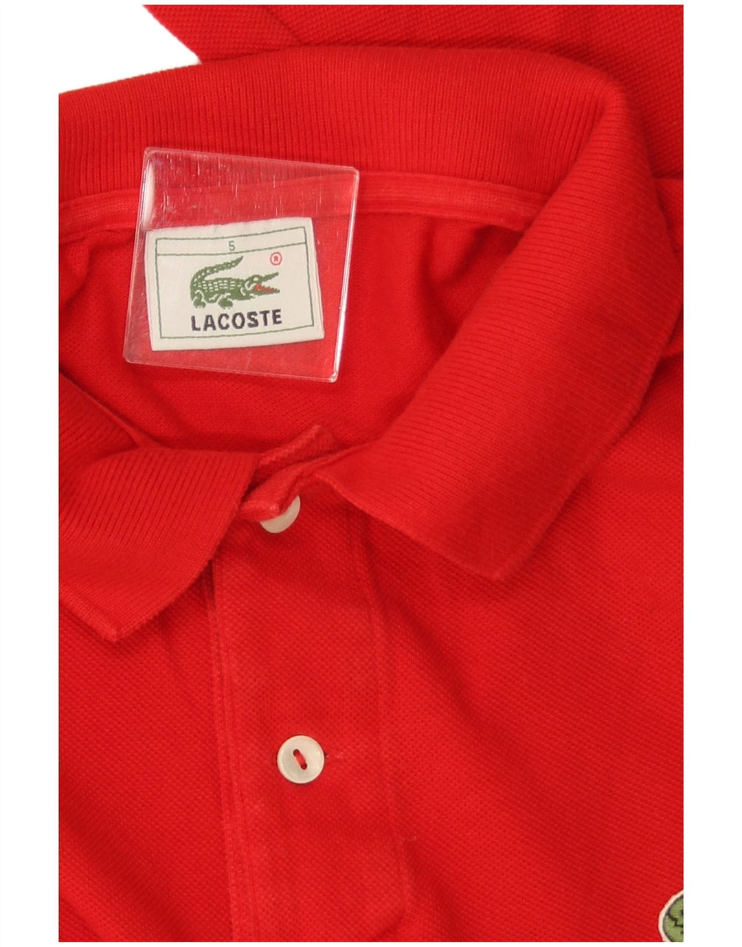 Tricou polo cu mânecă lungă pentru bărbați LACOSTE Mărimea 5, bumbac roșu mare