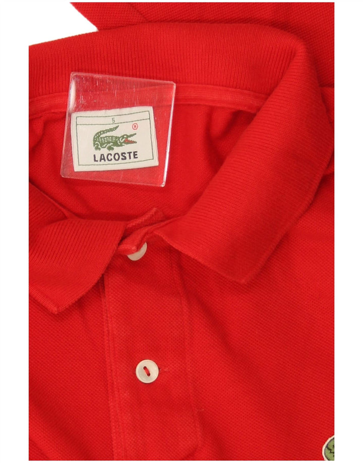 Tricou polo cu mânecă lungă pentru bărbați LACOSTE Mărimea 5, bumbac roșu mare