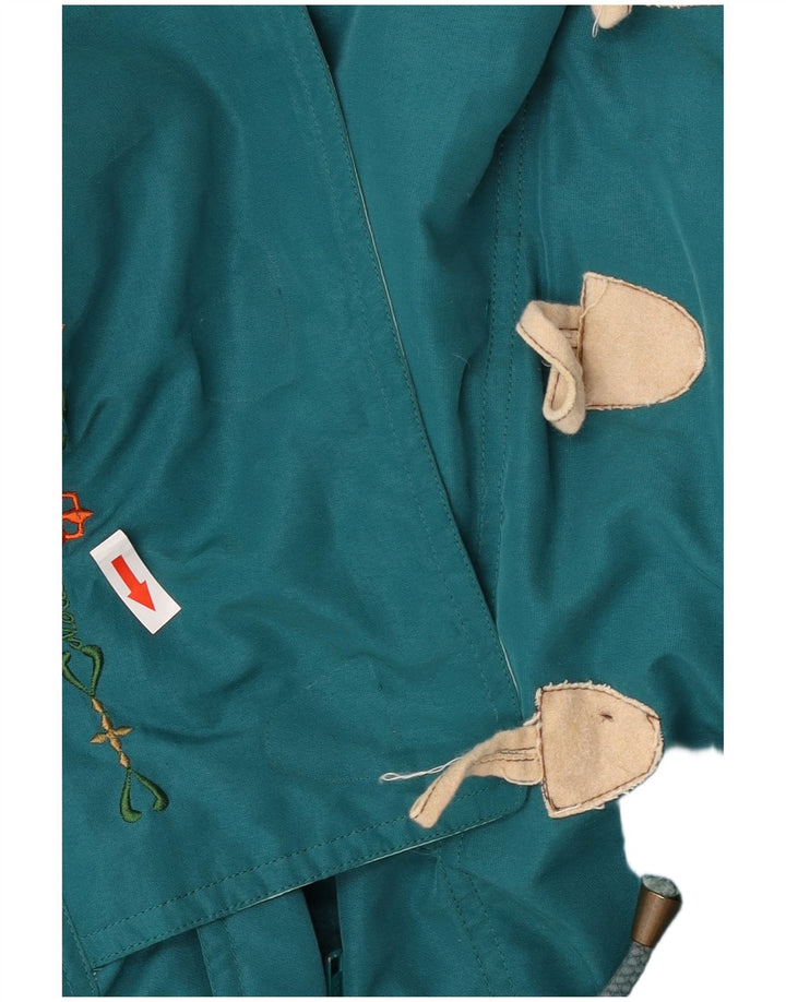 Jachetă căptușită cu glugă vintage pentru femei UK 18 XL poliester albastru
