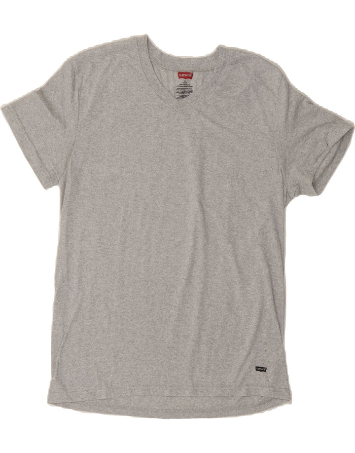 LEVI'S Mens T-Shirt Top UK 38/40 Medium Grey Polyester Vintage Levi's and Second-Hand Levi's from Messina Hembry 