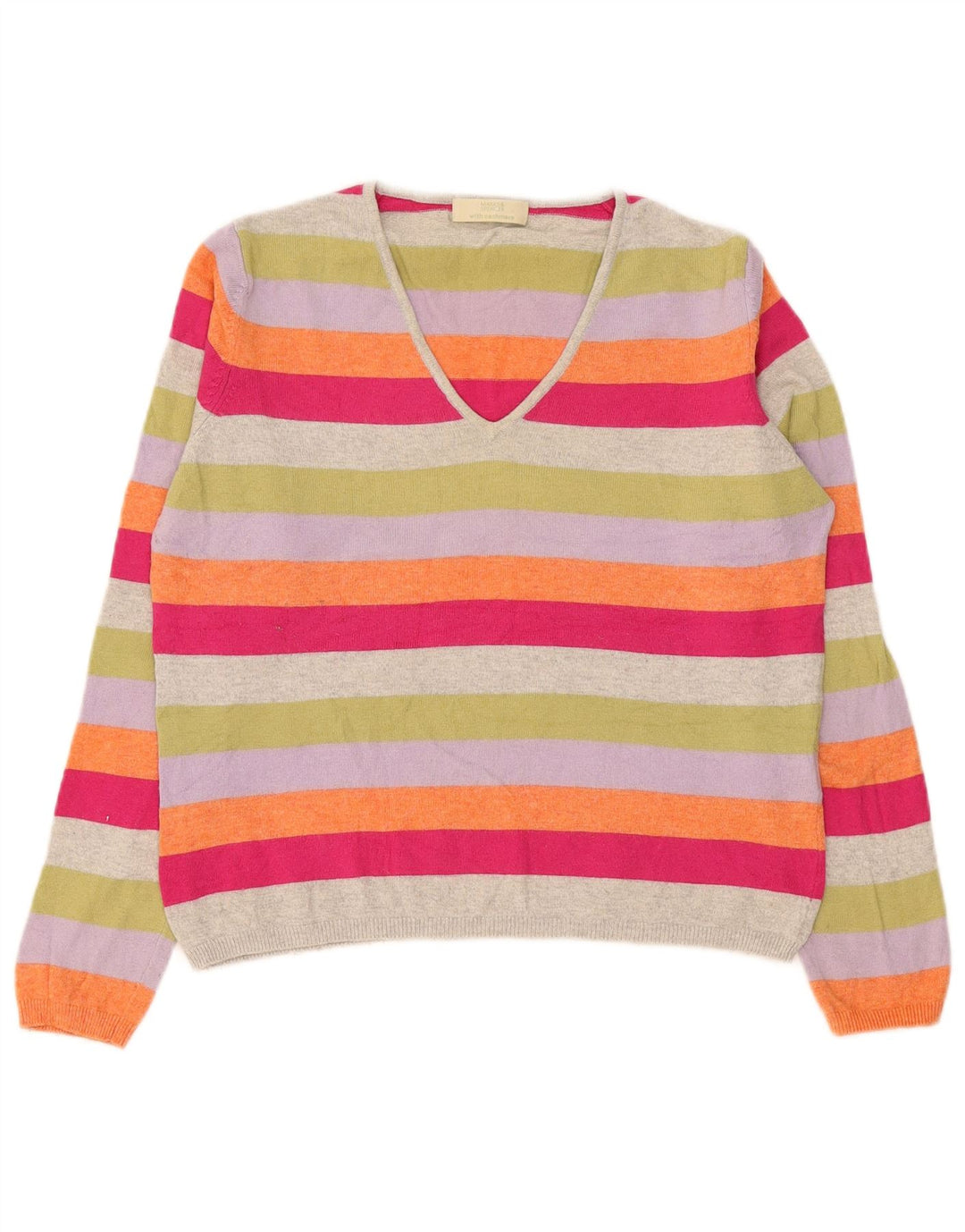 Pulover cu decolteu în V pentru femei Marks & Spencer UK 14 mare, multicolor