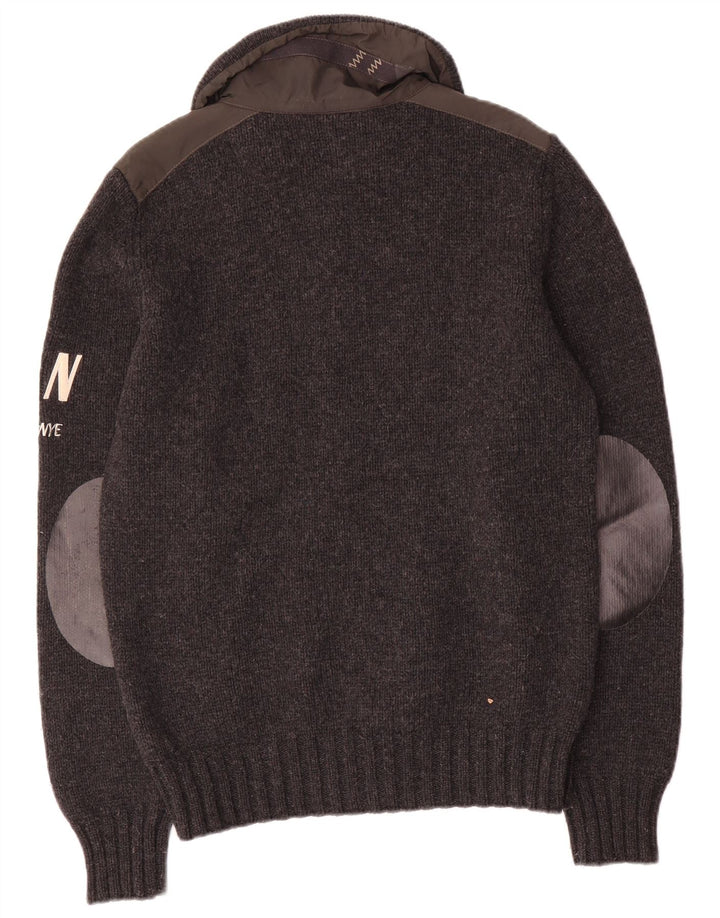 Murphy & Nye pentru bărbați Sailmakers cardigan grafic pulover mare lână gri