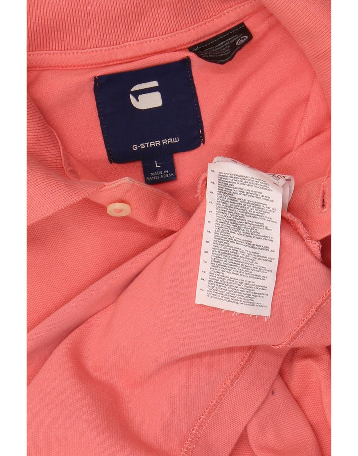 Tricou polo pentru bărbați G-STAR, bumbac roz mare