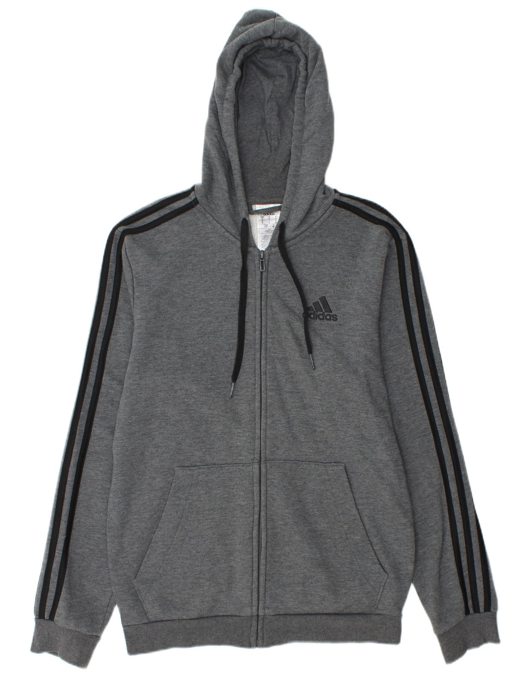 Pulover Adidas pentru bărbați, cu fermoar, bumbac, gri mic