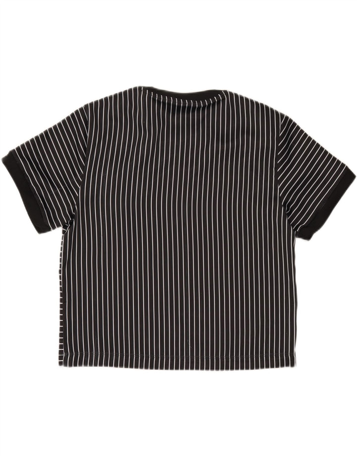 Tricou ADIDAS Crop Oversized pentru femei UK 8 Small Black Pinstripe