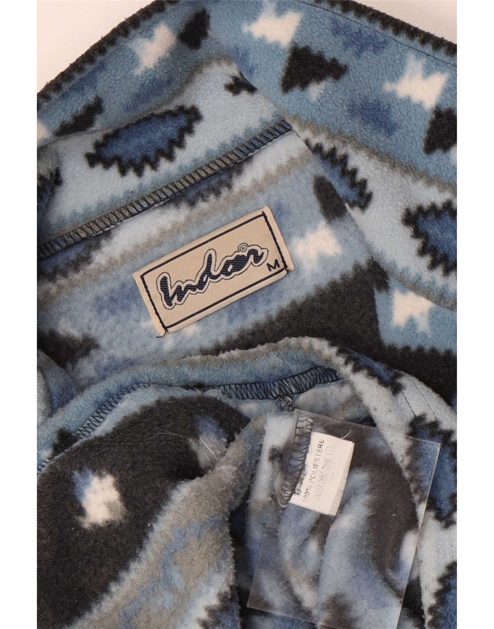 Jachetă vintage pentru bărbați din lână UK 38 Medium Blue Fair Isle Poliester