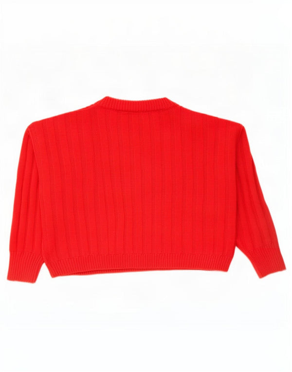 Pulover cu decolteu în V pentru femei Topshop Petite Crop oversize Pulover UK 4 XS Portocaliu