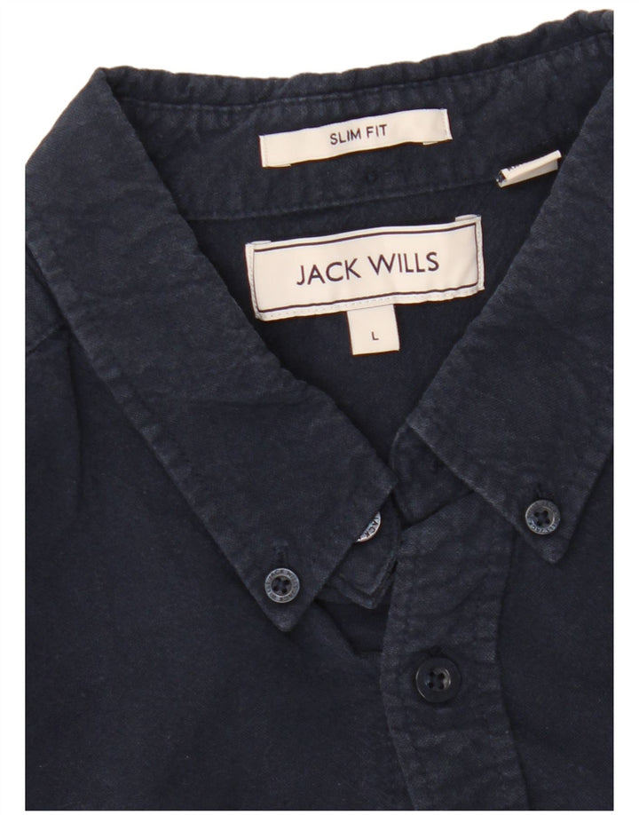 Cămașă pentru bărbați JACK WILLS Slim Fit, mare, bleumarin
