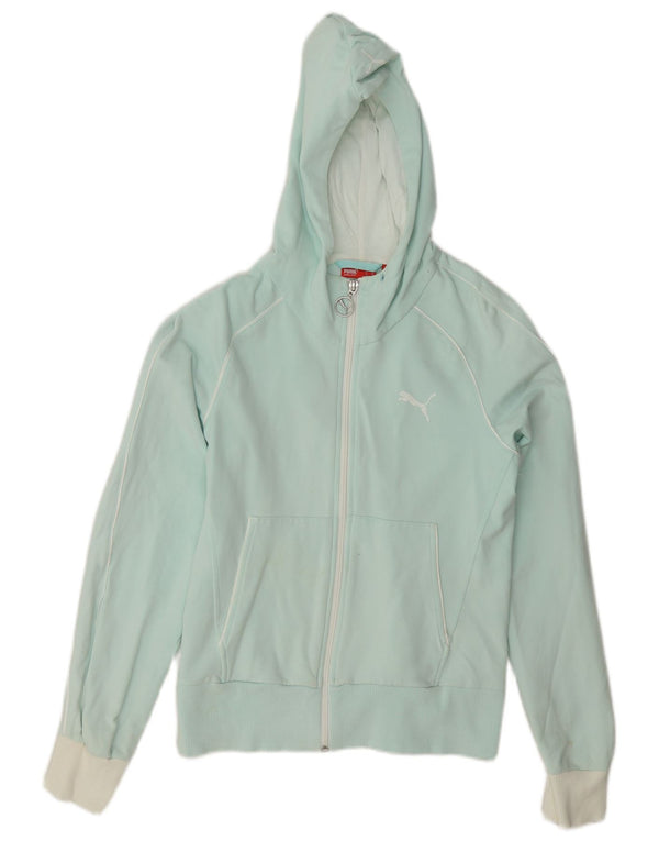Pulover Puma pentru femei, cu fermoar, UK 10, bumbac color-bloc turcoaz