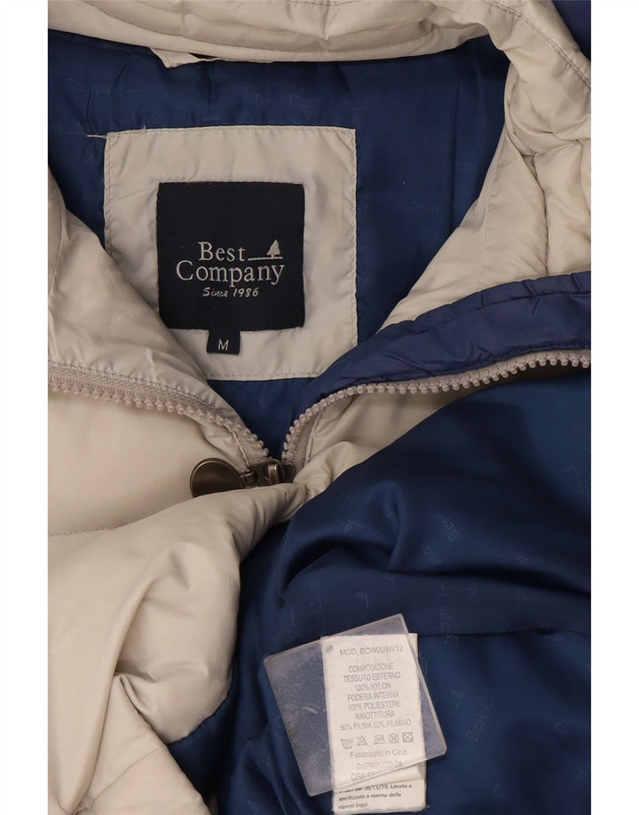 Jachetă căptușită cu glugă pentru femei Best Company UK 14 Medium White Nylon