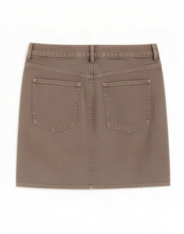 Fusta mini denim pentru femei Marks & Spencer UK 12 Medium W30 Bumbac auriu