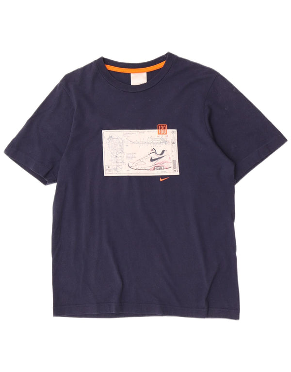 Tricou grafic Nike pentru bărbați Top UK 36/38 Small Bleumarin Bumbac