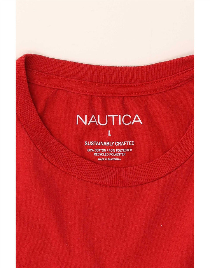 Tricou grafic pentru bărbați Nautica Top mare bumbac roșu