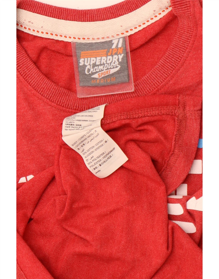 Tricou grafic pentru bărbați SUPERDRY Top din bumbac roșu mediu