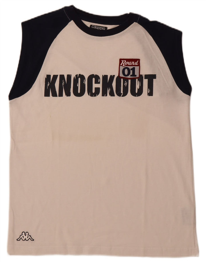 Vestă grafică pentru bărbați KAPPA, mare, alb, din bumbac color bloc