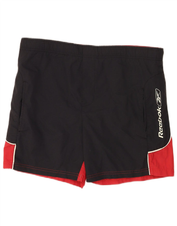 Pantaloni scurți de înot grafic pentru bărbați Reebok, negru, nailon color bloc