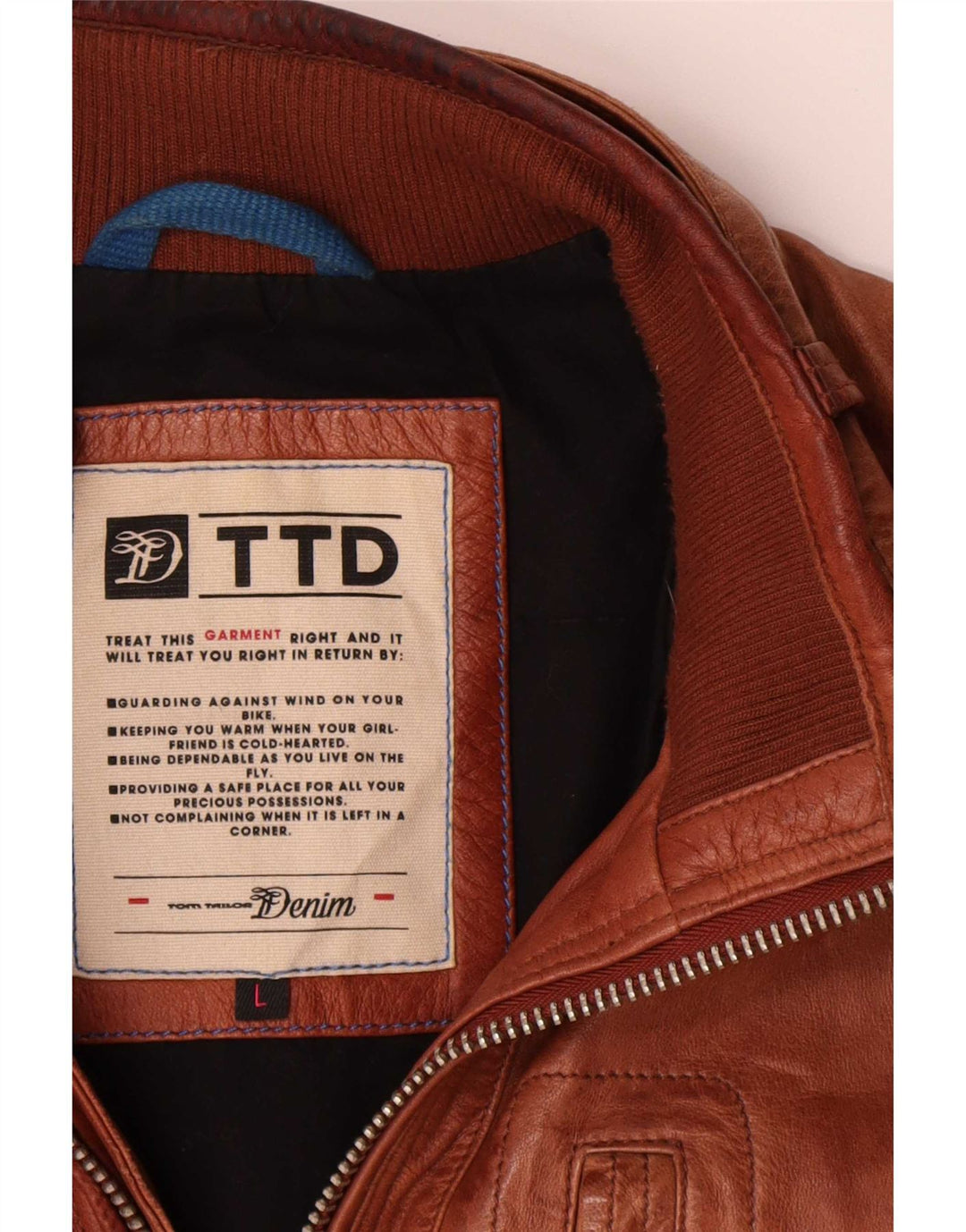 Geacă de piele pentru bărbați Tom Tailor UK 40 Large Brown