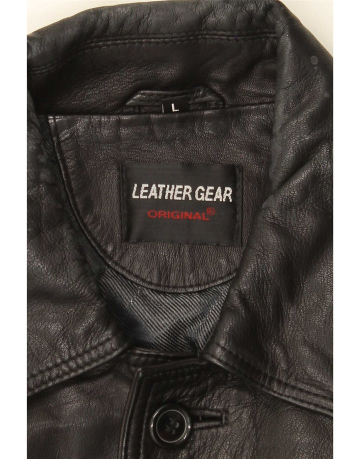 Jachetă de piele vintage pentru bărbați UK 40 Large Black