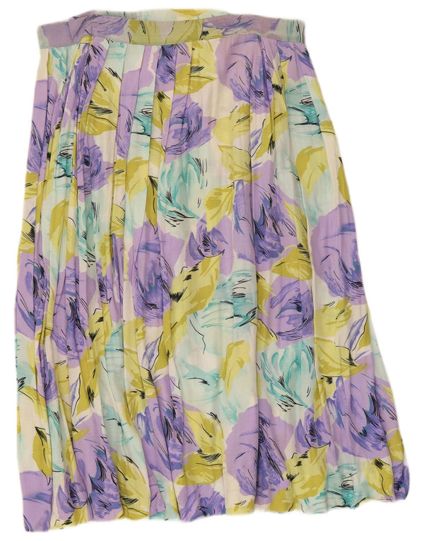 Fusta plisată vintage pentru femei W32, mare, multicoloră, florală