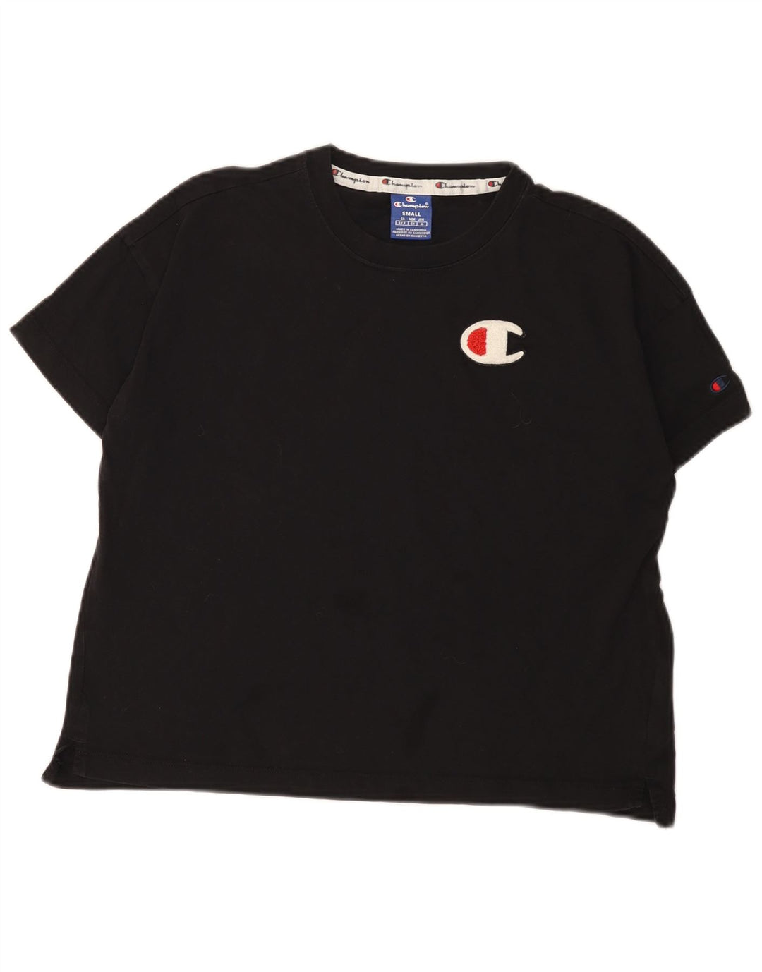Tricou supradimensionat pentru femei Champion UK 10 Small Black Bumbac