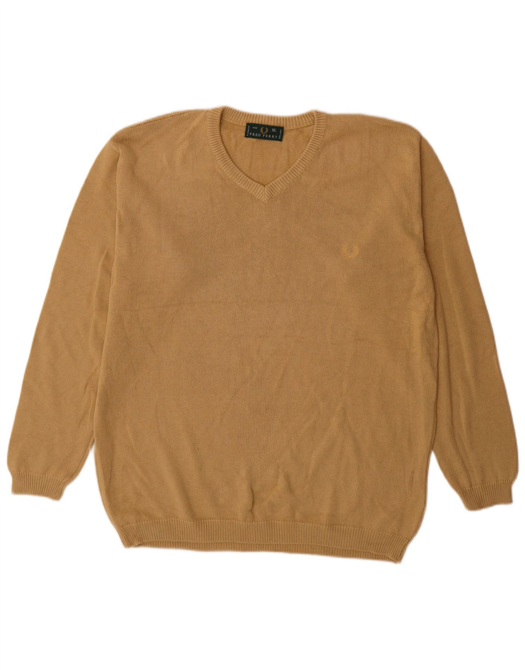 Fred Perry Pulover cu decolteu în V pentru bărbați, bumbac XL, bej