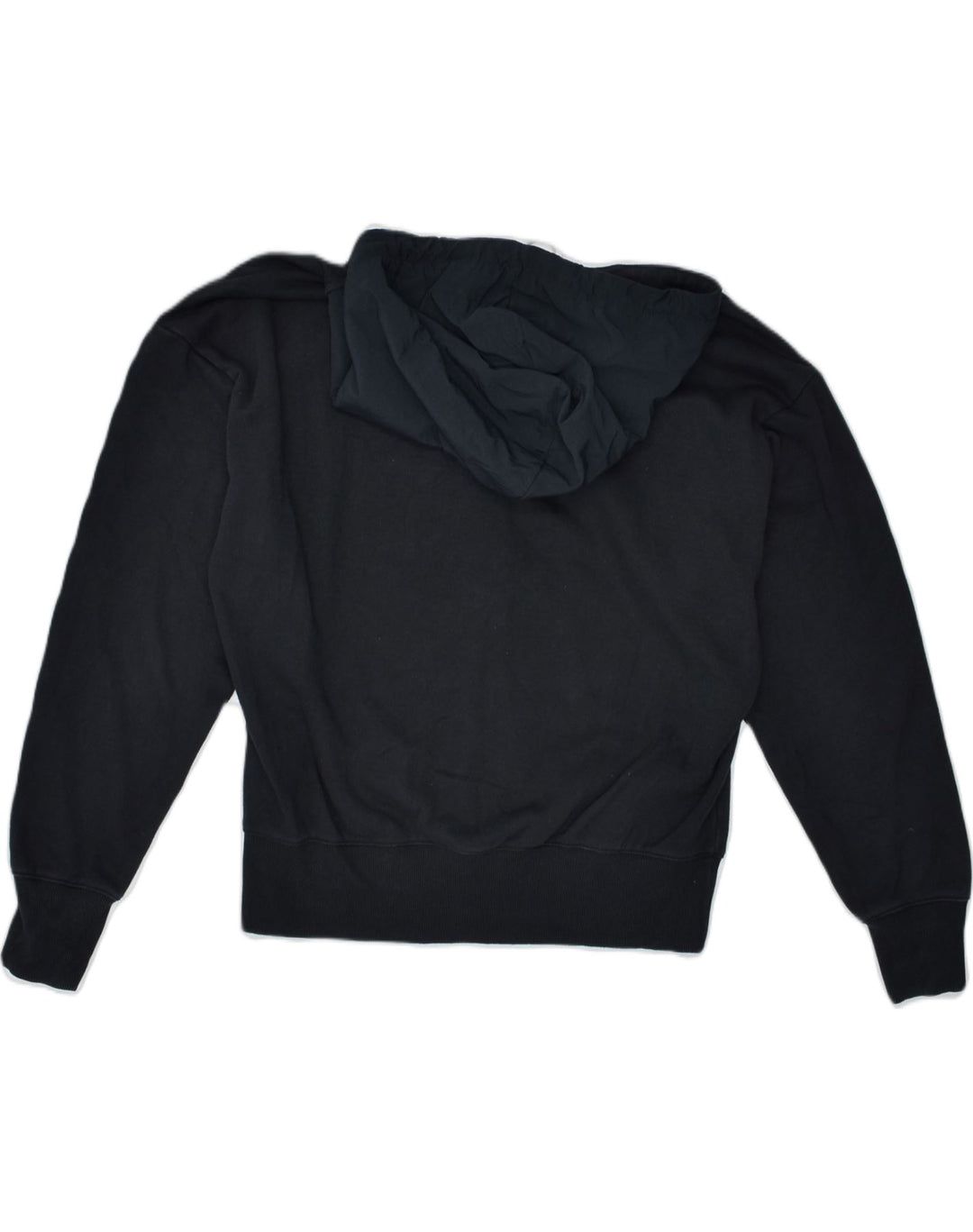 CHAMPION Womens Zip Hoodie Sweater UK 14 Large Black Cotton | Vintage | Thrift | Second-Hand | Used Clothing | Messina Hembry 