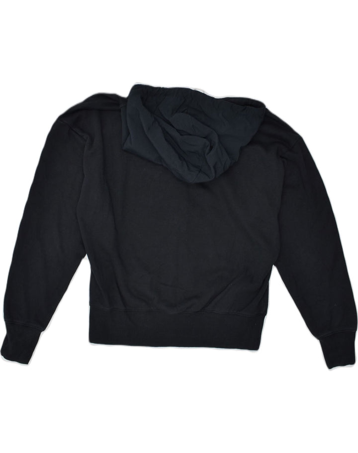 CHAMPION Womens Zip Hoodie Sweater UK 14 Large Black Cotton | Vintage | Thrift | Second-Hand | Used Clothing | Messina Hembry 