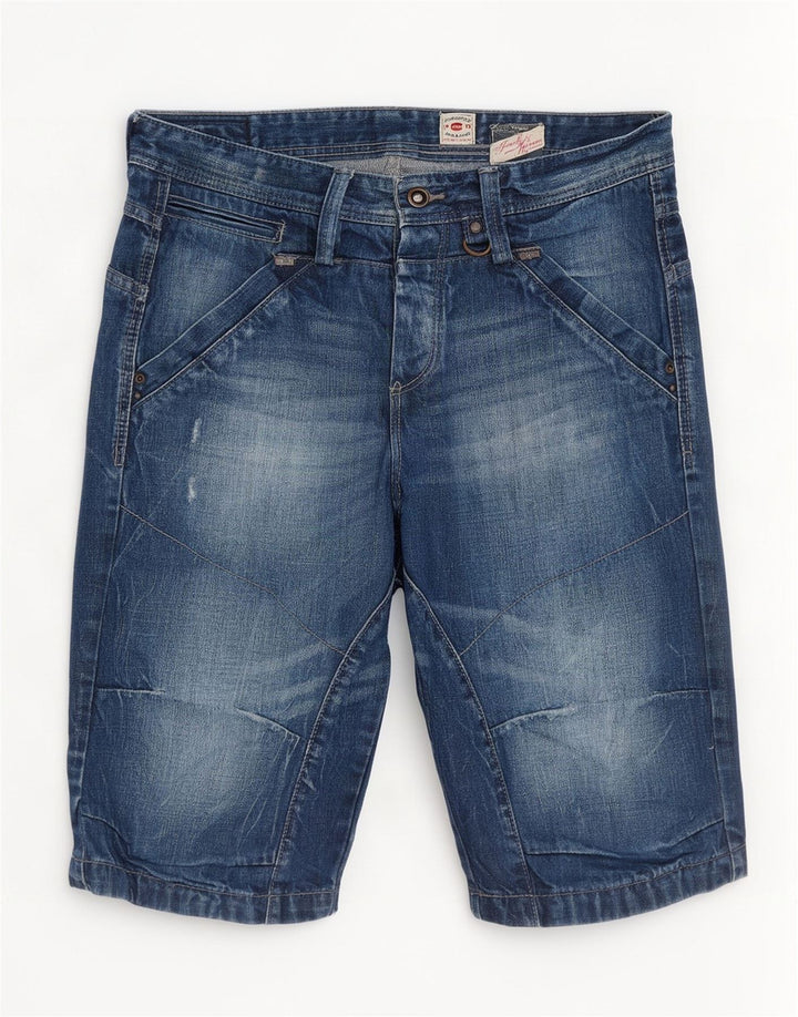 Pantaloni scurți Jack & Jones pentru bărbați din denim învechit, mediu W32, bumbac albastru