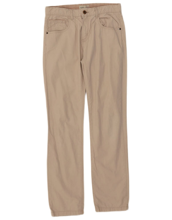 Pantaloni casual drepti pentru băieți Zara 13-14 ani W28 L29 bej bumbac