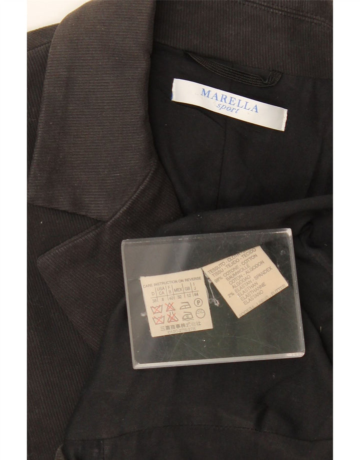 Jachetă Blazer pentru femei MARELLA cu 1 nasture UK 12 Bumbac mediu negru