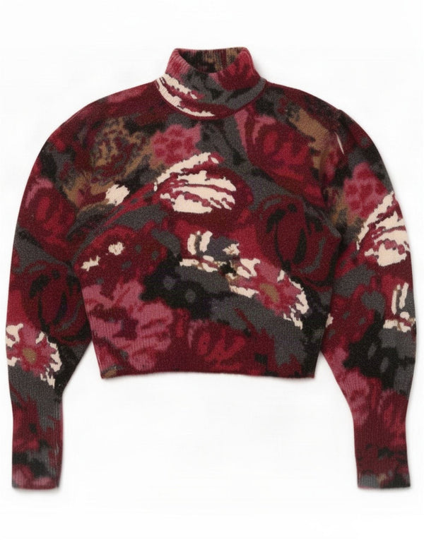 Zara Pulover cu gât țestoasă pentru femei UK 14 Medium Multicolor Floral