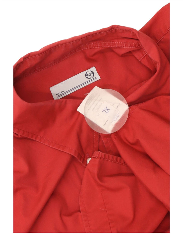Cămașă cu mânecă scurtă pentru bărbați Sergio Tacchini, bumbac roșu XL