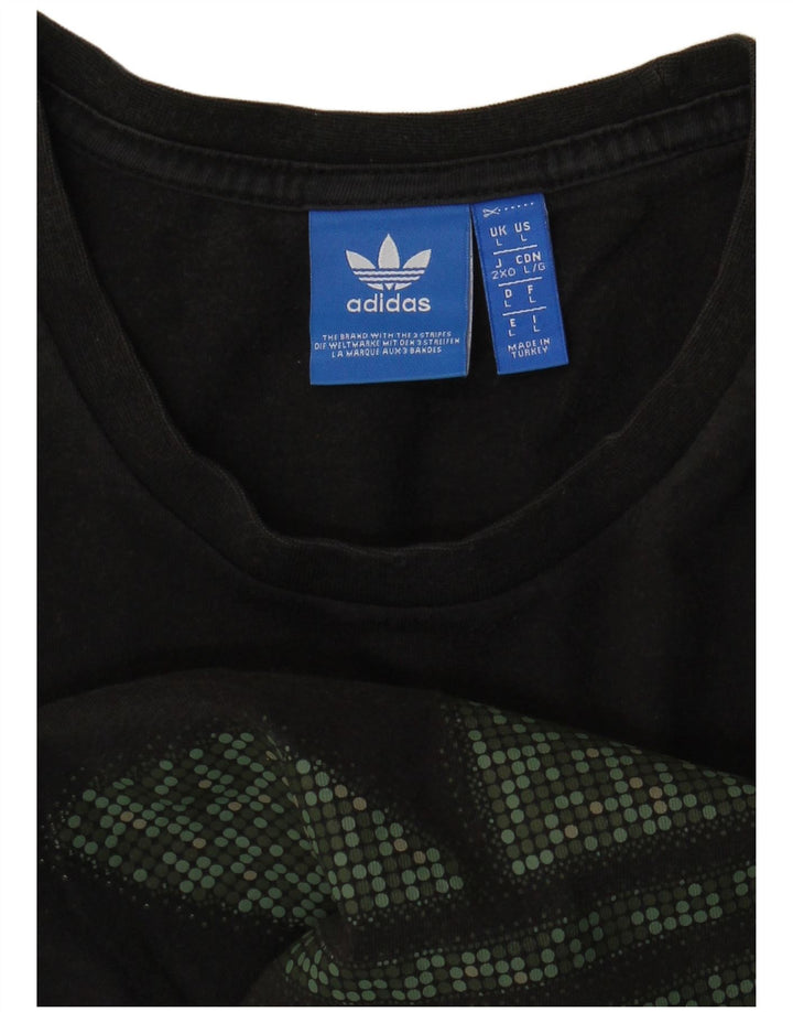 Tricou grafic pentru bărbați Adidas Top mare negru
