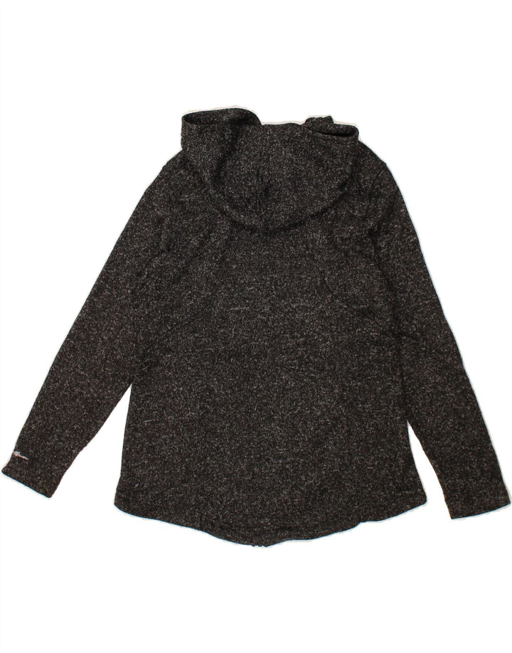 EDDIE BAUER Womens Zip Hoodie Sweater UK 14 Large Grey Flecked Polyester Vintage Eddie Bauer and Second-Hand Eddie Bauer from Messina Hembry 
