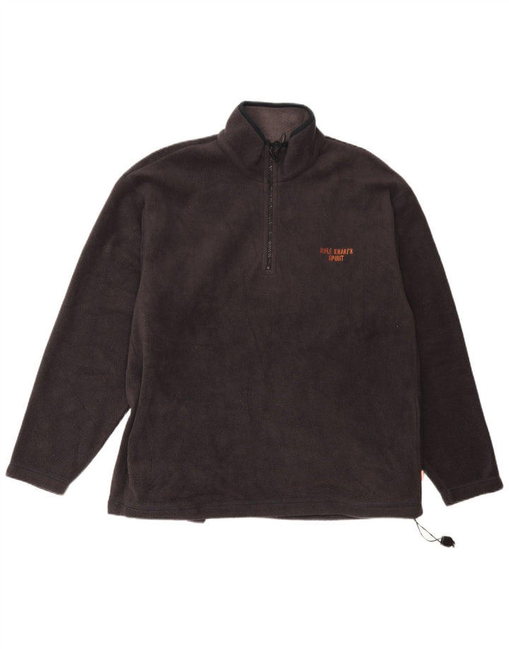 Pulover pentru bărbați Rifle, cu fermoar și gât, poliester, gri mediu