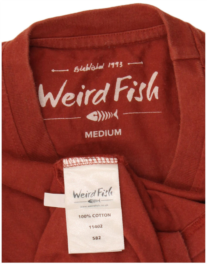 Tricou grafic pentru bărbați Weird Fish Top din bumbac maro mediu