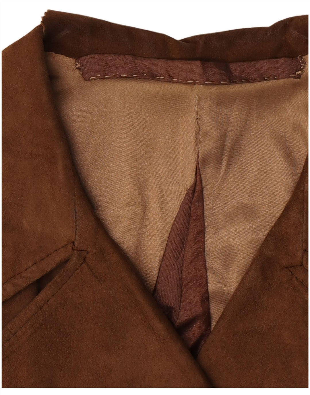 Trenci pentru femei din piele intoarsa vintage UK 12 maro mediu