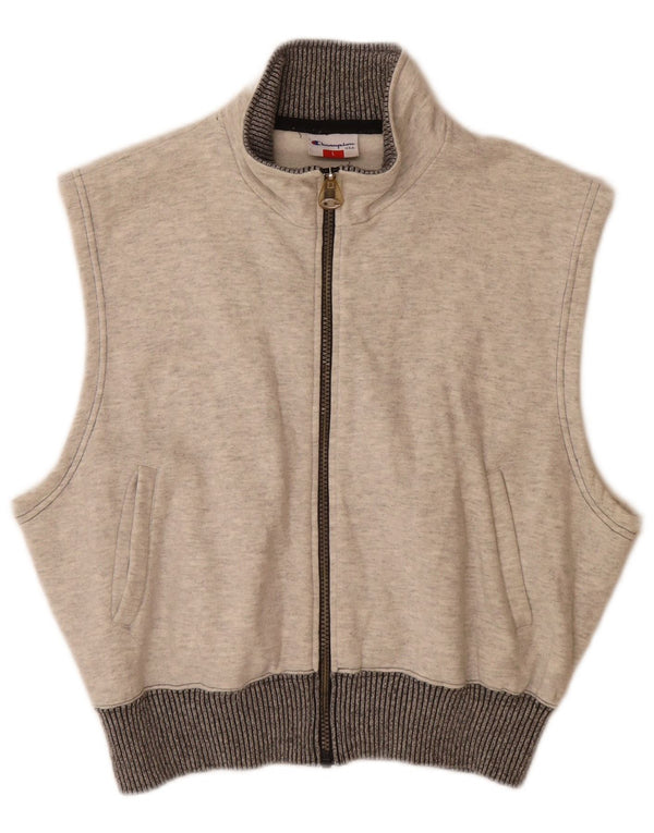 Champion Womens Sleeveless Tracksuit Top Jacket UK 16 Large Grey Flecked