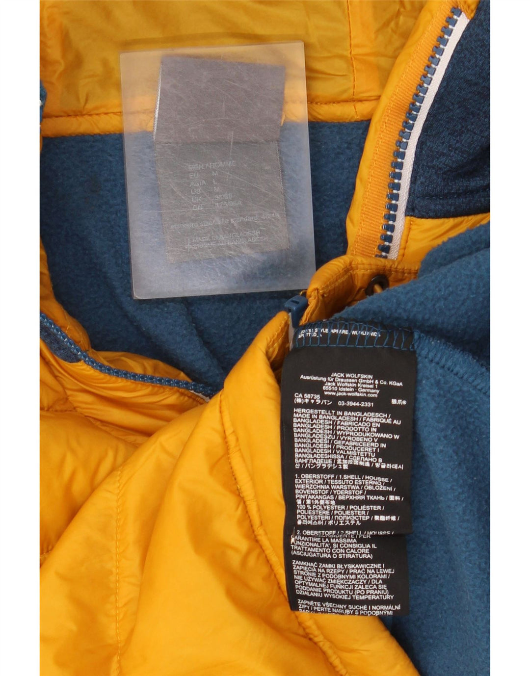 Jack Wolfskin Bomber Jacket pentru bărbați UK 36/38 Poliester galben mediu