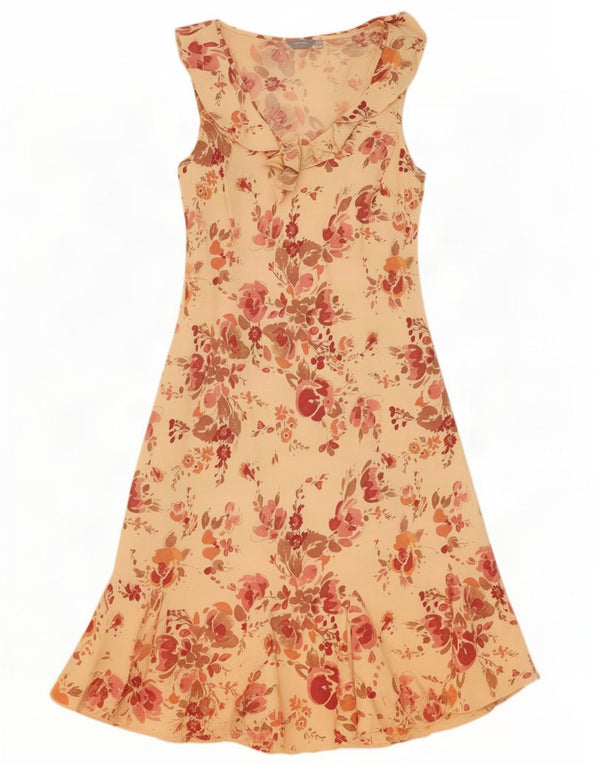 Rochie Maxi Per Una pentru femei Marks & Spencer UK 12 Medium Bej Floral Linen