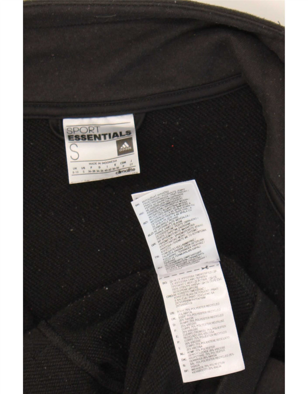 Jachetă de trening Climalite pentru femei Adidas UK 8/10 Poliester negru mic