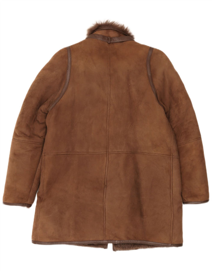Palton vintage pentru femei din shearling EU 42 XL maro