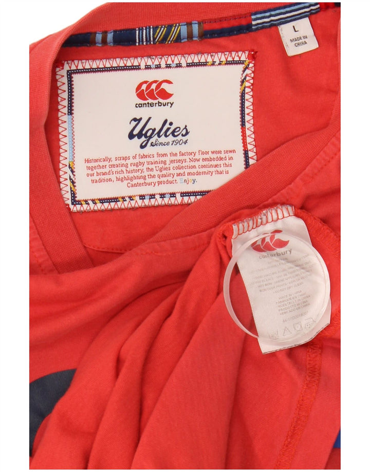 CANTERBURY tricou grafic pentru bărbați Top mare bumbac roșu