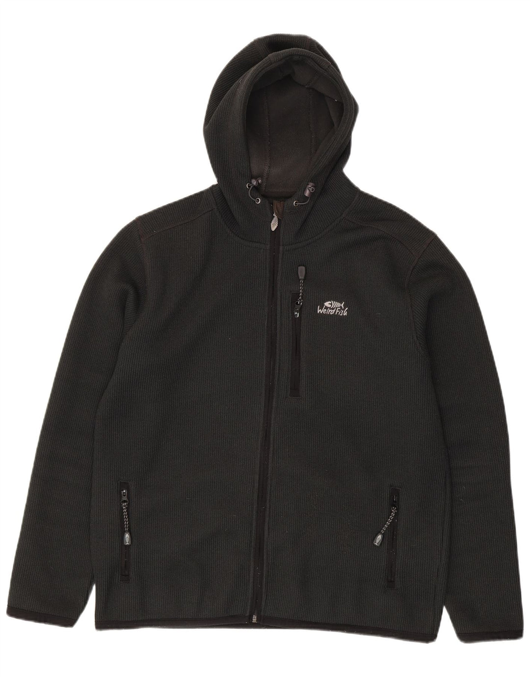 Weird Fish Hanoră cu fermoar pentru bărbați, poliester mare, gri