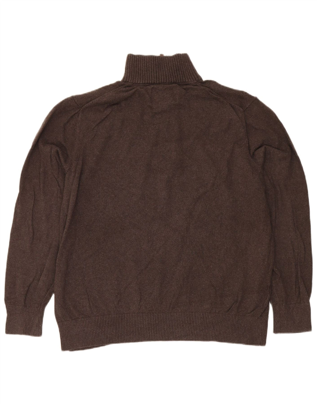 Eddie Bauer Pulover cu fermoar pentru bărbați, bumbac maro XL