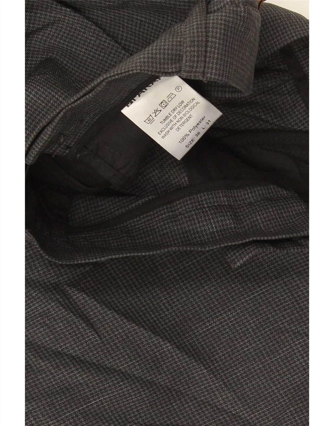 Farah Pantaloni drepți pentru bărbați L36 L31 Poliester cu picior de găină gri