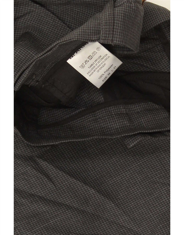 Farah Pantaloni drepți pentru bărbați L36 L31 Poliester cu picior de găină gri