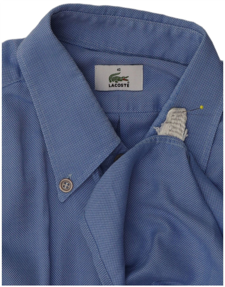 Cămașă Lacoste pentru bărbați cu mânecă scurtă, mărimea 40, bumbac albastru mediu
